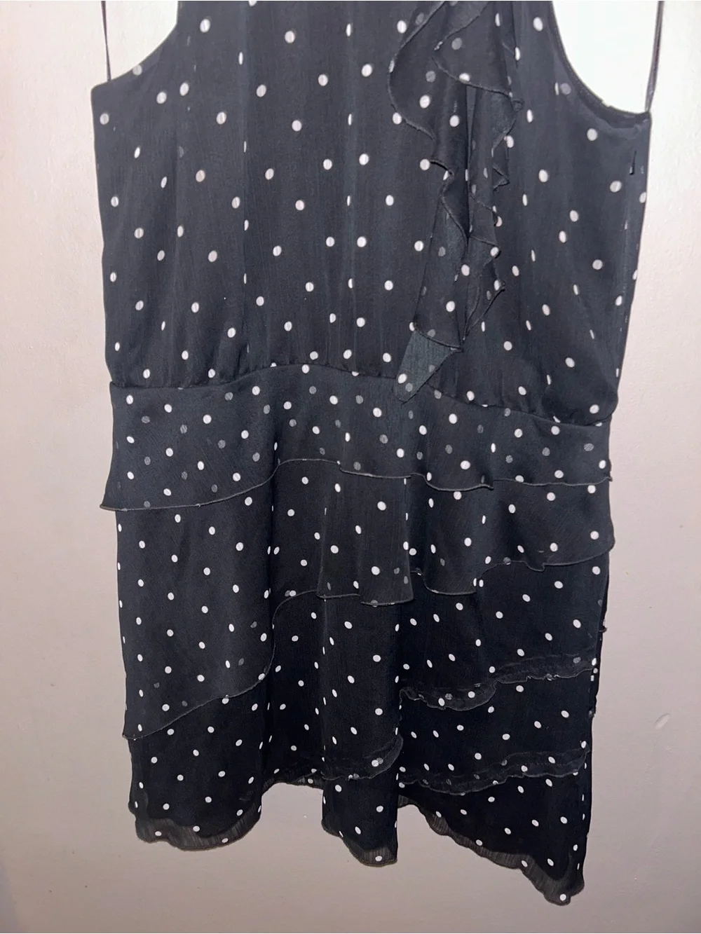 Maeve Dress - black/white polka dot “Maeve Halter Rosette Mini Dress”
